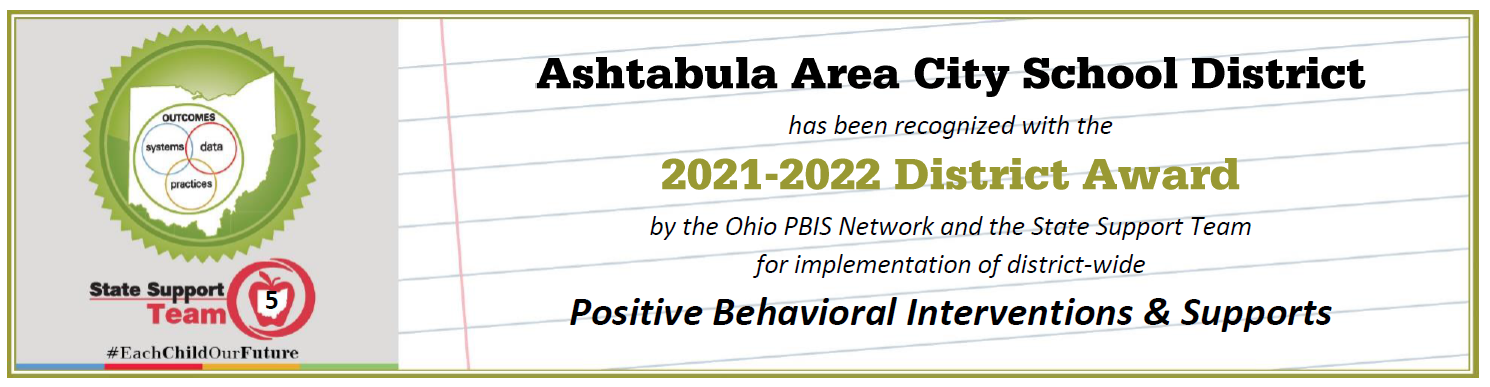 PBIS Digital Award District Ashtabula Area City School Distric